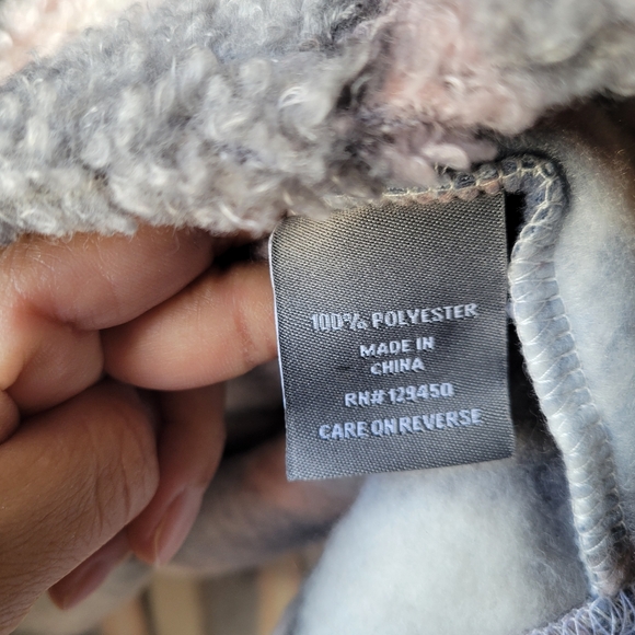 Berkley Jensen Women's Plaid Button-up XL Coat Blue Cream Pink Fuzzy Pockets - Picture 8 of 11